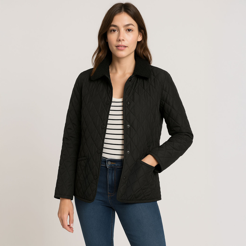 Morgan City Lightweight Quilted Jacket in Black - Sz Medium